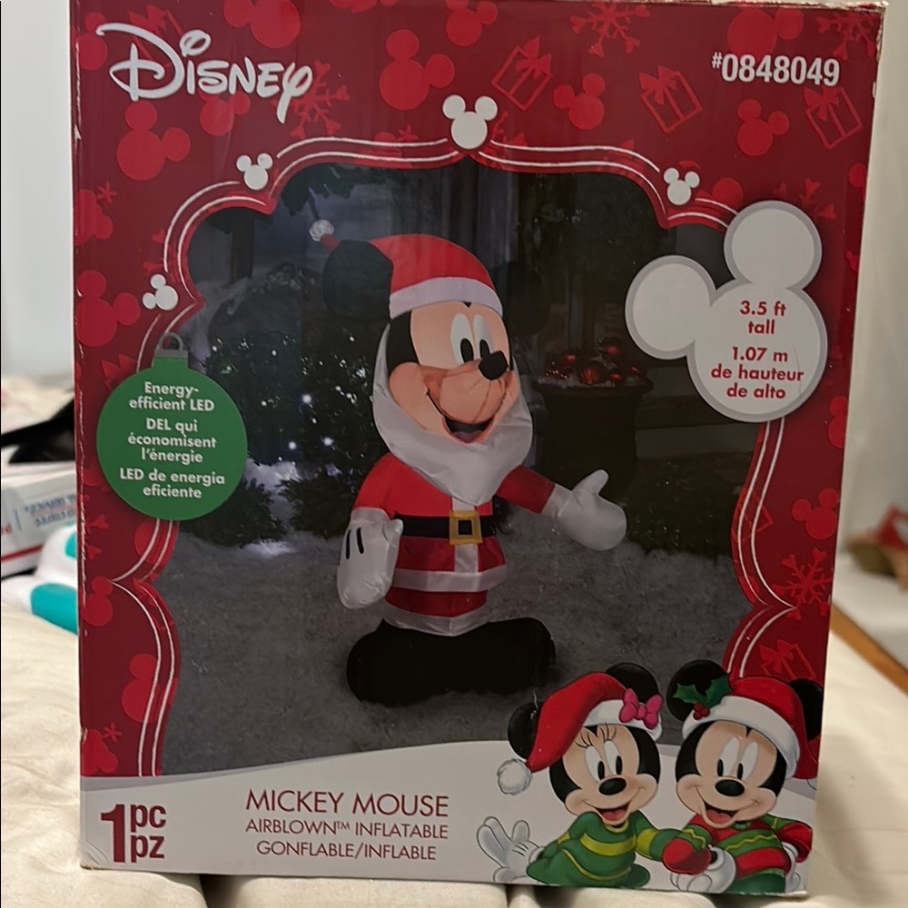 Disney Mickey Mouse Airblown Inflatable 3.5” Tall In Box